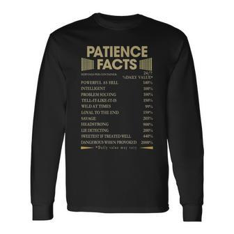 Patience Name Patience Facts Long Sleeve T-Shirt - Seseable