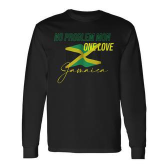 Patriotic One Love Jamaica Pride Clothing Jamaica Flag Color Long Sleeve T-Shirt | Mazezy