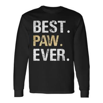 Paw From Granddaughter Grandson Best Paw Ever Long Sleeve T-Shirt - Seseable