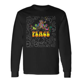 Peace Frog Hippie Vintage Peace Sign V2 Long Sleeve T-Shirt - Seseable