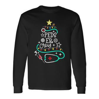 Peds Er Christmas Crew - Emergency Nurse Pediatric Er Techs Men Women Long Sleeve T-shirt Graphic Print Unisex - Seseable
