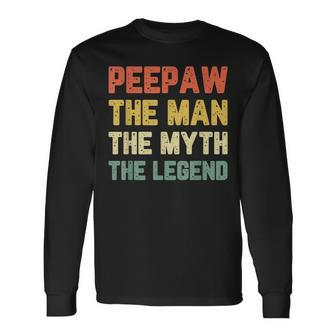 Peepaw The Man The Myth The Legend Vintage Christmas Long Sleeve T-Shirt - Seseable