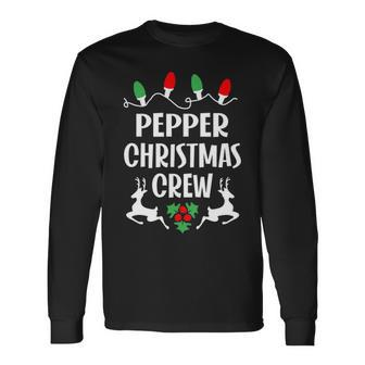 Pepper Name Christmas Crew Pepper Long Sleeve T-Shirt - Seseable