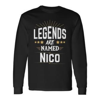 Personalisiertes Legends Named Nico Langarmshirts, Ideales Präsent für Nico - Seseable