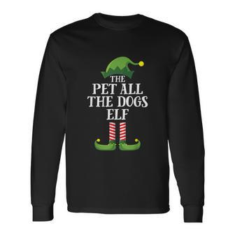 Pet All The Dogs Elf Matching Group Christmas Pajama V2 Long Sleeve T-Shirt - Monsterry DE
