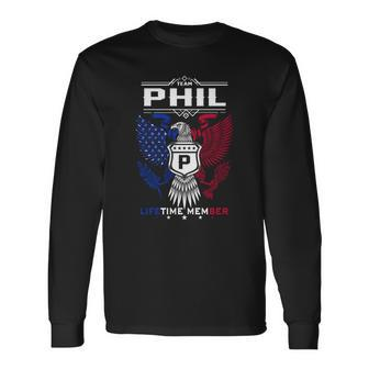 Phil Name Phil Eagle Lifetime Member Gif Long Sleeve T-Shirt - Seseable