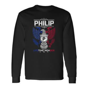 Philip Name Philip Eagle Lifetime Member Long Sleeve T-Shirt - Seseable