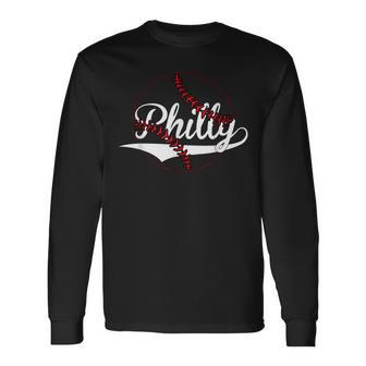 Philly Vintage Baseball Lovers Baseball Fans Long Sleeve T-Shirt - Thegiftio UK