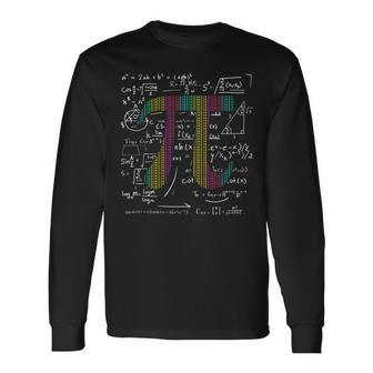 Pi Day 314 Pi Symbol With Math Equations For Math Geek Long Sleeve T-Shirt - Seseable