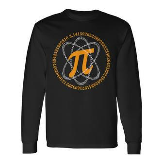 Pi Day Atom Pi Math Geek Science Lovers Long Sleeve T-Shirt - Seseable