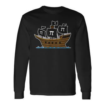 Pi-Rate Happy Pi Day Math Geek Pirate Lover Long Sleeve T-Shirt - Seseable