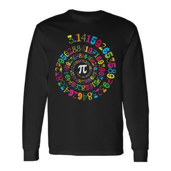 Pi Spiral Novelty Math Geek 314 Pi Day Long Sleeve T-Shirt - Seseable