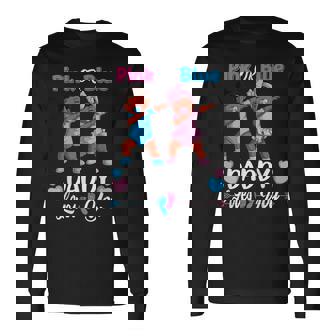 Pink Or Blue Daddy Loves You Black Baby Gender Reveal Party Long Sleeve T-Shirt T-Shirt | Mazezy