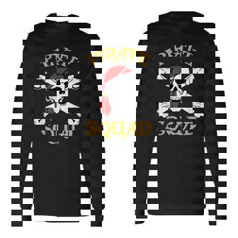 Pirate Squad Skull And Crossbones Men Women Long Sleeve T-Shirt T-shirt Graphic Print - Thegiftio