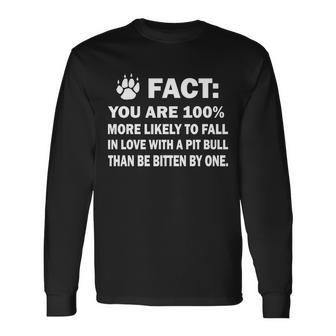 Pit Bull Fact Long Sleeve T-Shirt - Monsterry CA