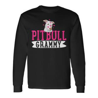 Pitbull Grammy Pit Bull Terrier Dog Pibble Men Women Long Sleeve T-Shirt T-shirt Graphic Print - Thegiftio UK