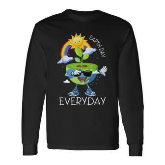 Planet Dabbing Earth Day Everyday Long Sleeve T-Shirt T-Shirt | Mazezy