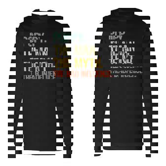 Poppy The Man The Myth The Bad Influence Retro Long Sleeve T-Shirt - Seseable