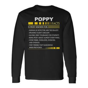 Poppy Name Poppy Facts V2 Long Sleeve T-Shirt - Seseable