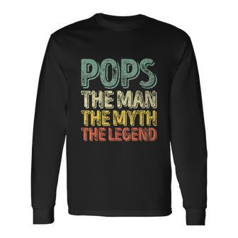 Pops The Man The Myth The Legend Christmas Long Sleeve T-Shirt - Monsterry