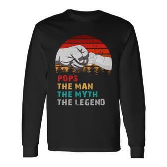Pops The Man The Myth The Legend Long Sleeve T-Shirt - Monsterry DE