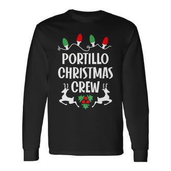 Portillo Name Christmas Crew Portillo Long Sleeve T-Shirt - Seseable
