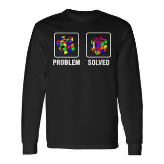 Problem Solver Cube Speed Cubing Puzzles Math Lovers Long Sleeve T-Shirt - Seseable