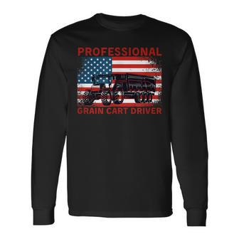 Professional Grain Cart Driver Fun Tractor Operator Farming Men Women Long Sleeve T-Shirt T-shirt Graphic Print - Thegiftio