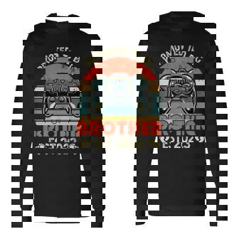 Promoted To Big Bro 2023 I Leveled Up To Big Brother 2023 Long Sleeve T-Shirt T-Shirt | Mazezy