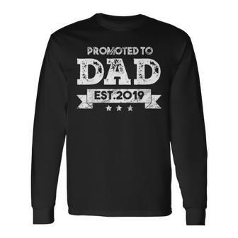 Promoted To Dad Est 2021 Fathers Day Long Sleeve T-Shirt - Seseable