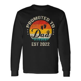 Promoted To Dad Est 2022 Vintage Sun Soon To Be Dad Long Sleeve T-Shirt - Seseable