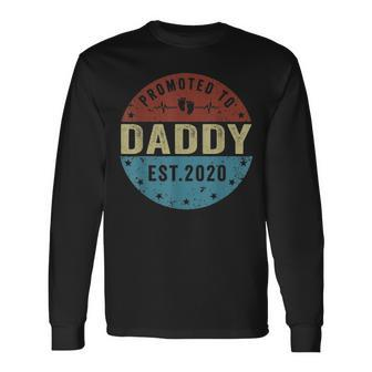 Promoted To Daddy Est 2021 Fathers Day Long Sleeve T-Shirt - Seseable