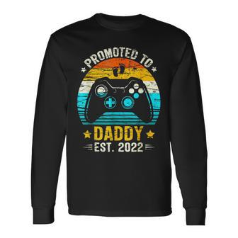 Promoted To Daddy Est 2023 First Time Daddy Long Sleeve T-Shirt - Seseable