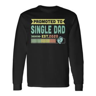 Promoted To Single Dad Est 2020 Vintage Christmas Long Sleeve T-Shirt - Seseable