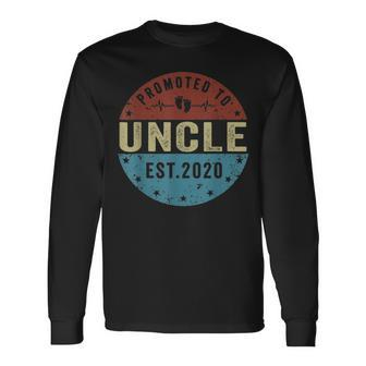 Promoted To Uncle Est 2021 Fathers Day Long Sleeve T-Shirt - Seseable