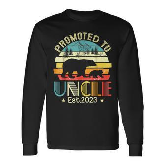 Promoted To Uncle Est 2023 Pregnancy Announcement Long Sleeve T-Shirt - Thegiftio UK