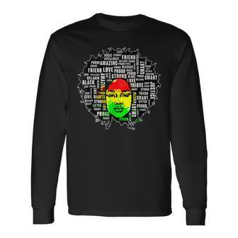 Proud African American Woman Afro I Am Black History Long Sleeve T-Shirt - Seseable