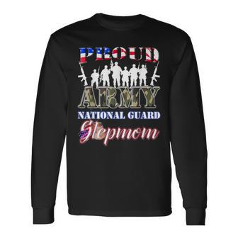 Proud Army National Guard Stepmom US Military Gift Men Women Long Sleeve T-shirt Graphic Print Unisex - Seseable