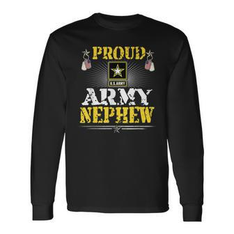 Proud Army Nephew Military Veteran Pride Long Sleeve T-Shirt - Seseable