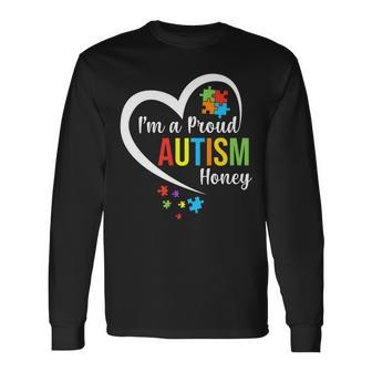 Im A Proud Autism Honey Love Heart Autism Awareness Puzzle Long Sleeve T-Shirt T-Shirt | Mazezy