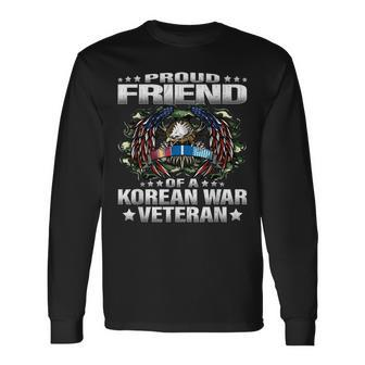 Proud Friend Of A Korean War Veteran Military Vets Family Men Women Long Sleeve T-shirt Graphic Print Unisex - Seseable
