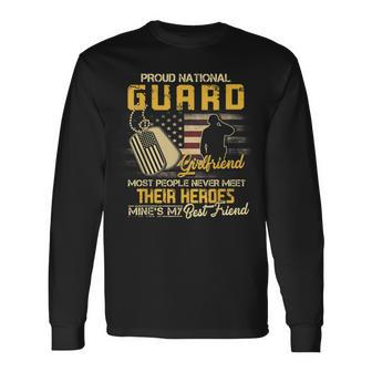 Proud National Guard Girlfriend Military Girlfriend Long Sleeve T-Shirt - Seseable