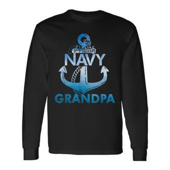 Proud Navy Grandpa Lover Veterans Day Long Sleeve T-Shirt - Seseable