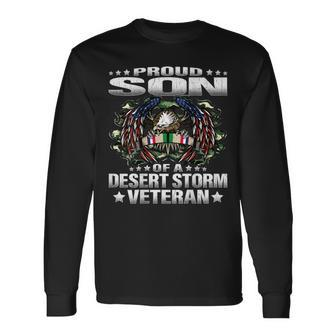 Proud Son Of A Desert Storm Veteran Military Vets Child Men Women Long Sleeve T-shirt Graphic Print Unisex - Seseable