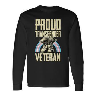 Proud Transgender Veteran Pride Month Veterans Day Soldier Long Sleeve T-Shirt - Seseable