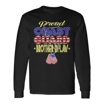 Proud Us Coast Guard Brother-In-Law Dog Tags Military Long Sleeve T-Shirt - Seseable