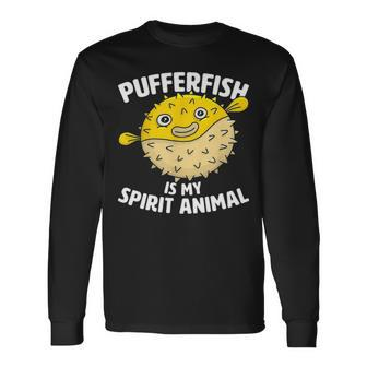 Pufferfish Is My Spirit Animal Puffer Fish Party Long Sleeve T-Shirt - Seseable