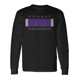 Purple Heart Award Veteran Combat Wounded Long Sleeve T-Shirt - Seseable