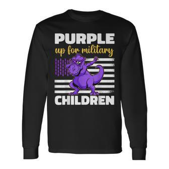 Purple Up For Military Month Of The Military Children Long Sleeve T-Shirt - Thegiftio UK