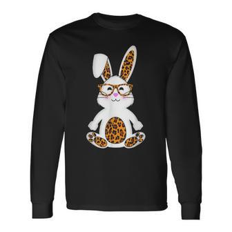 Rabbit Bunny With Sunglasses Leopard Cute Easter Bunny Egg Long Sleeve T-Shirt - Seseable